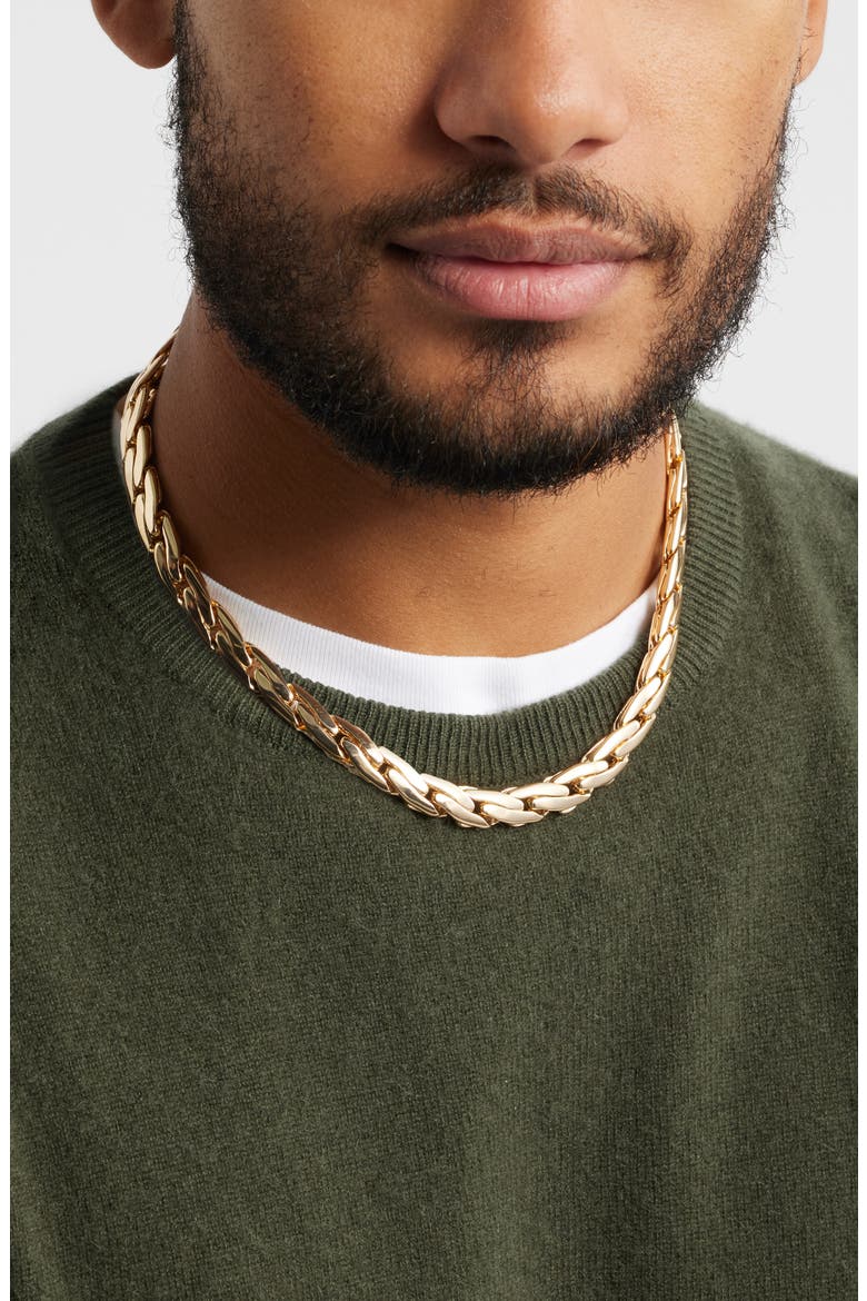 Woven Collar Necklace, Alternate, color, GOLD