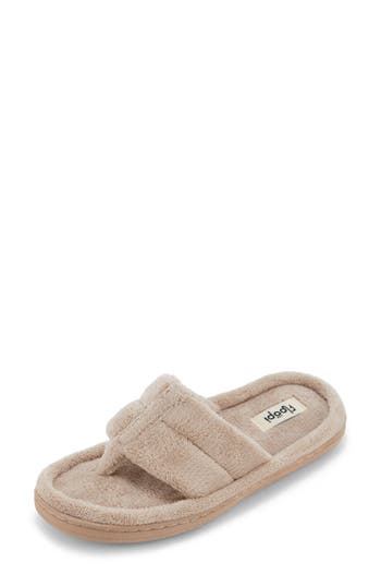Floopi French Terry Flip Flop In Brown