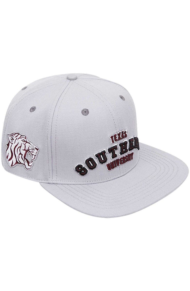 PRO STANDARD Men's Pro Standard Gray Texas Southern Tigers Evergreen Southern Snapback Hat, Main, color, Gray