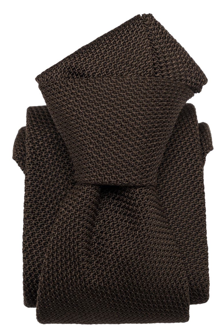 Mocha - Extra Long Silk Grenadine Tie for Men, Alternate, color, Dark Brown