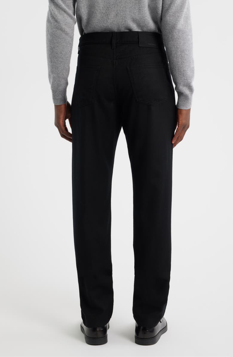Canali Lightweight Regular Fit Wool Flannel Pants, Alternate, color, Black