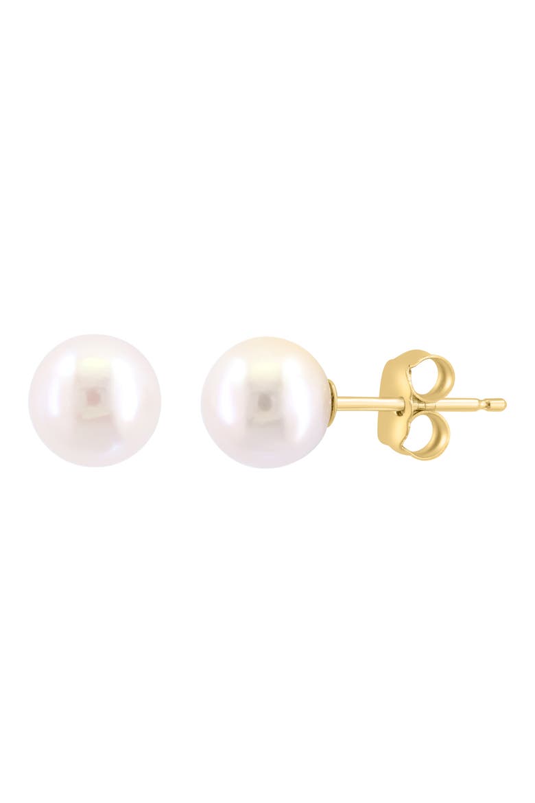 14K Gold Akoya Pearl Stud Earrings, Alternate, color, WHITE