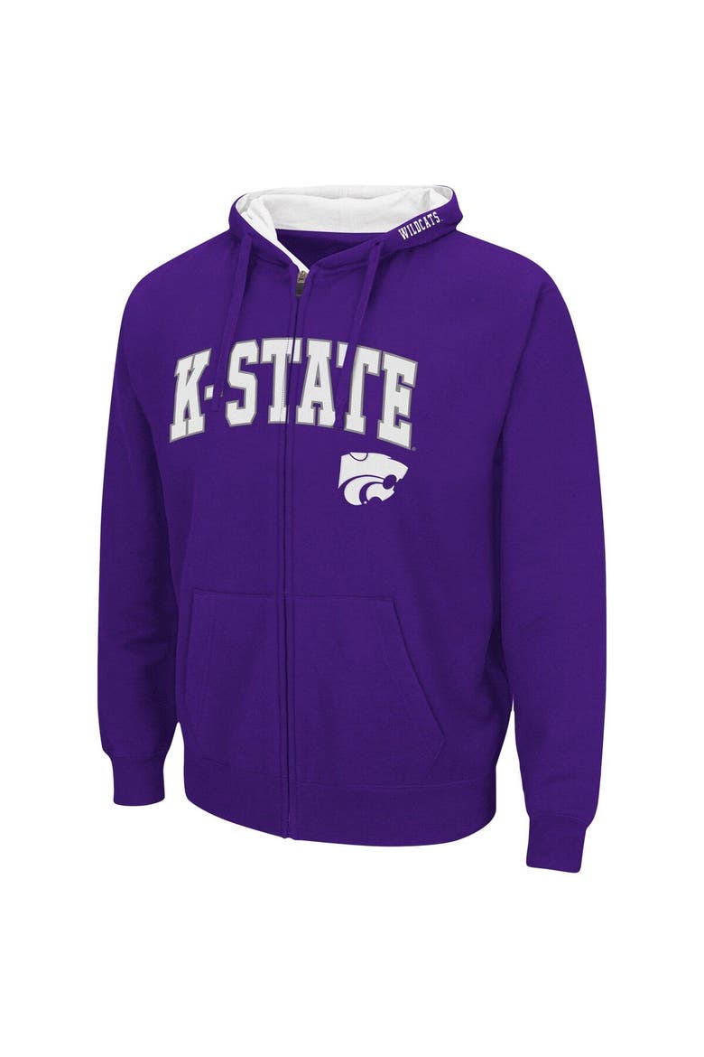 Men's Colosseum Purple Kansas State Wildcats Arch & Logo 3.0 Full-Zip Hoodie, Alternate, color, Purple