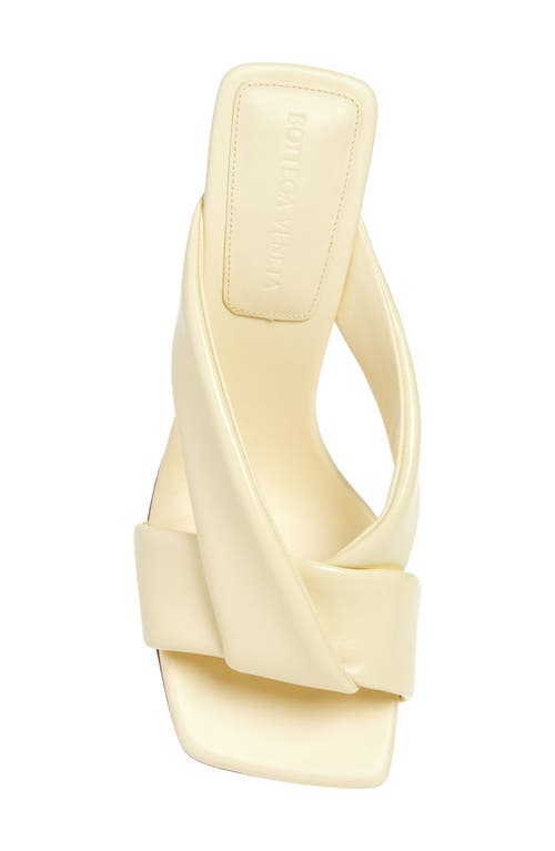 Bottega Veneta Women Pastel Yellow Leather Riva Mules In Yellow