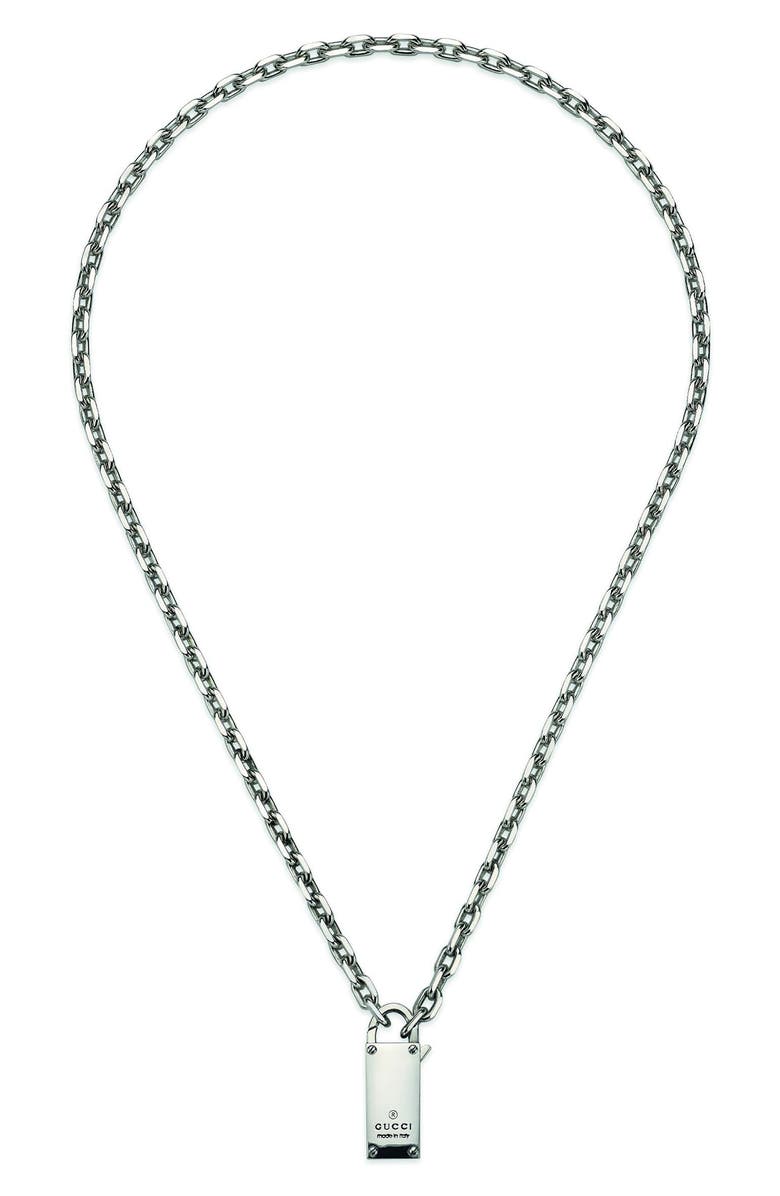 Gucci Trademark Lock Pendant Necklace, Main, color, 