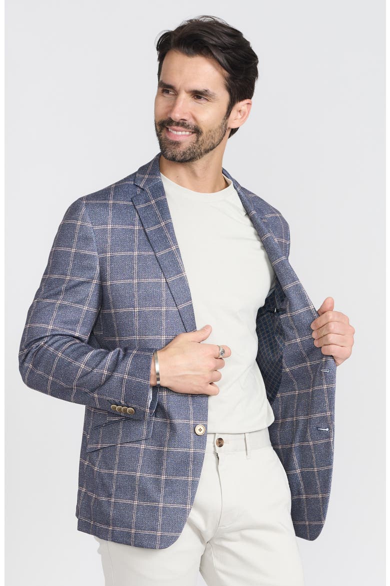 Navy & Tan Birdseye Blazer, Alternate, color, NAVY