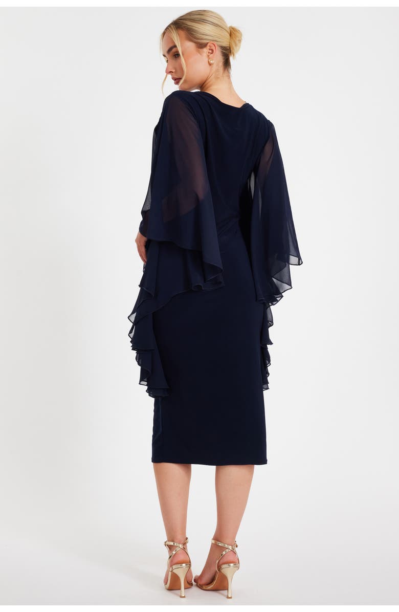 QUIZ Chiffon Frill Midi Dress, Alternate, color,