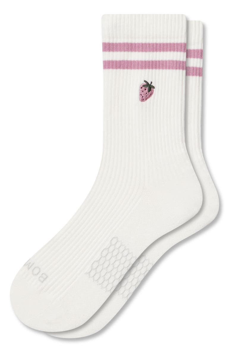 Bombas Strawberry Rib Crew Socks, Alternate, color, 