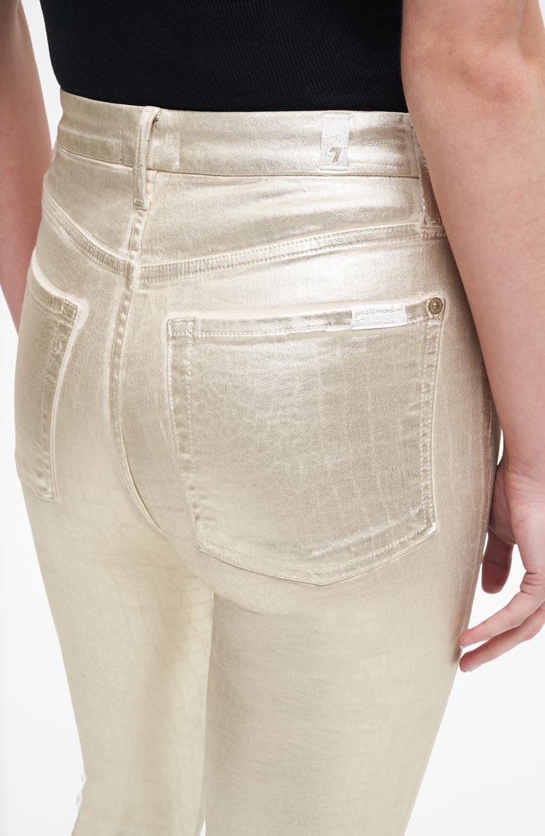 7 For All Mankind Aubrey High Waist Skinny Fit Pants, Alternate, color, Whtcroc Ct