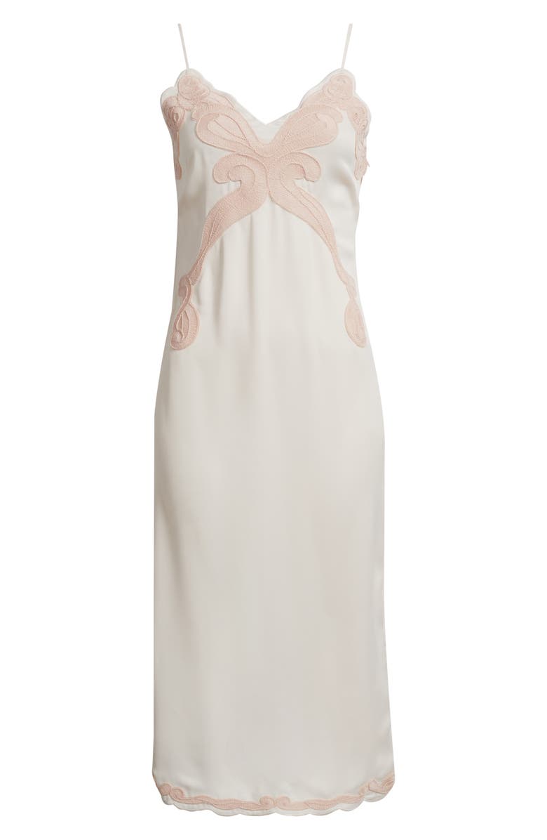 rag & bone Ann Embroidery Detail Midi Slipdress, Alternate, color, Blush