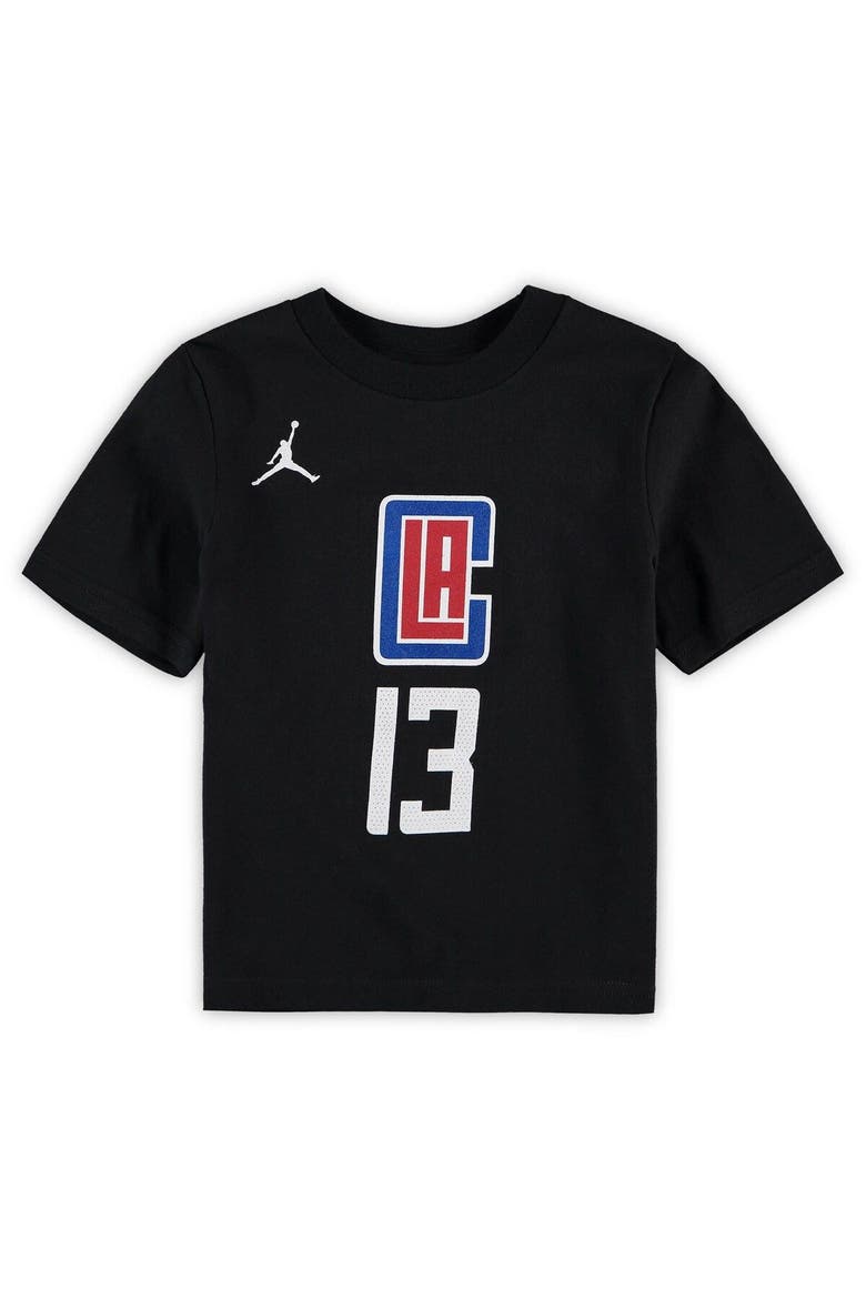 Preschool Jordan Brand Paul George Black LA Clippers Statement Edition Name & Number T-Shirt, Alternate, color, Black