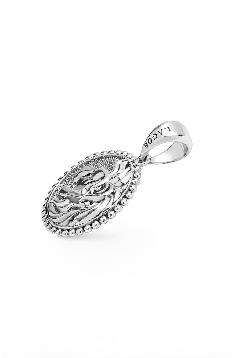 Men's Anthem Lion Pendant, Alternate, color, SILVER