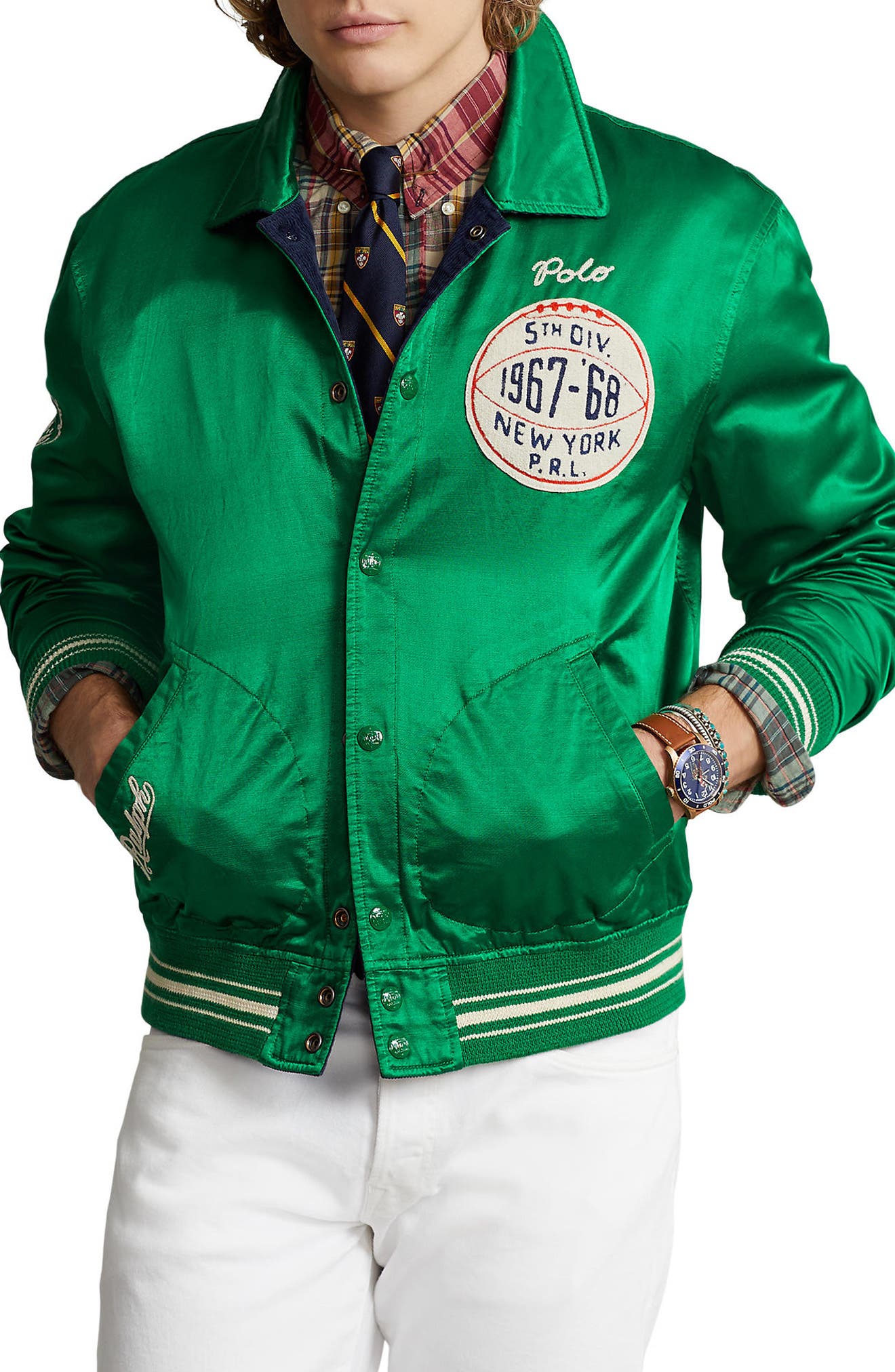 Polo Ralph Lauren Reversible Corduroy Varsity Jacket (Men) | Nordstrom