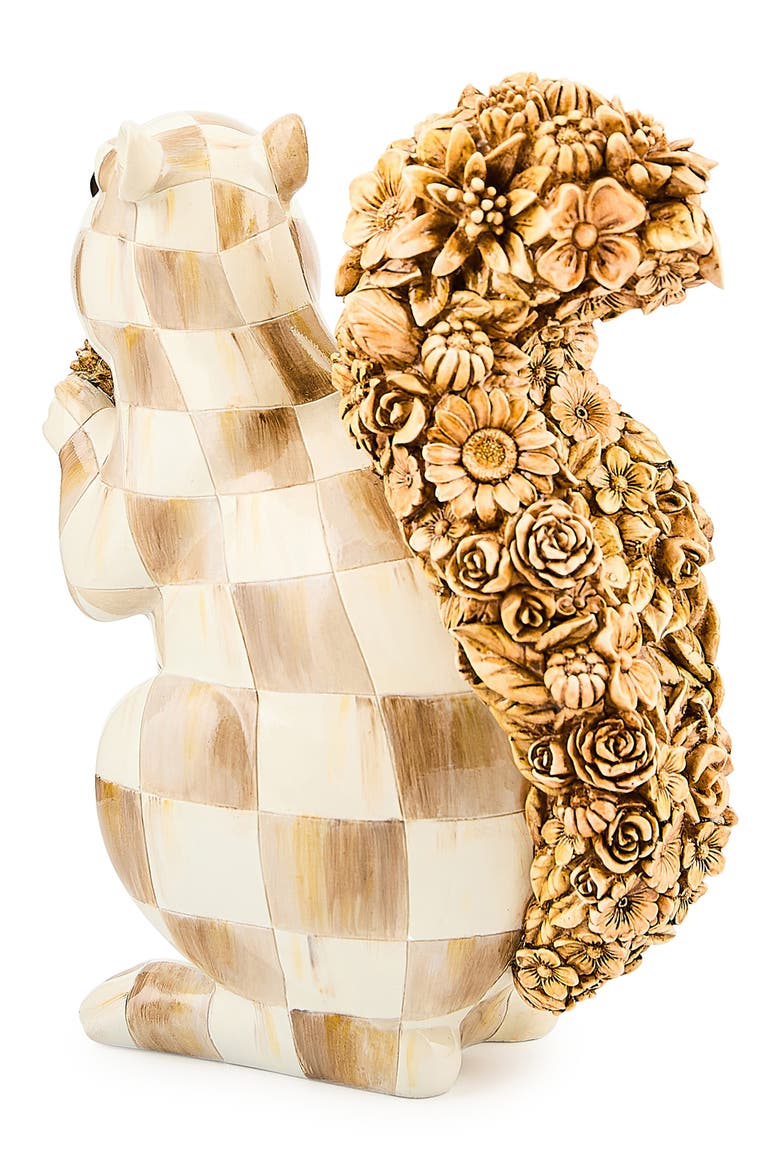 Mocha Check Squirrel Figurine, Alternate, color, BROWN