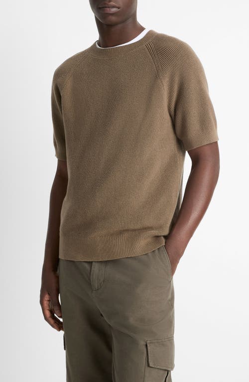 Vince Raglan Short Sleeve Sweater In Shroom