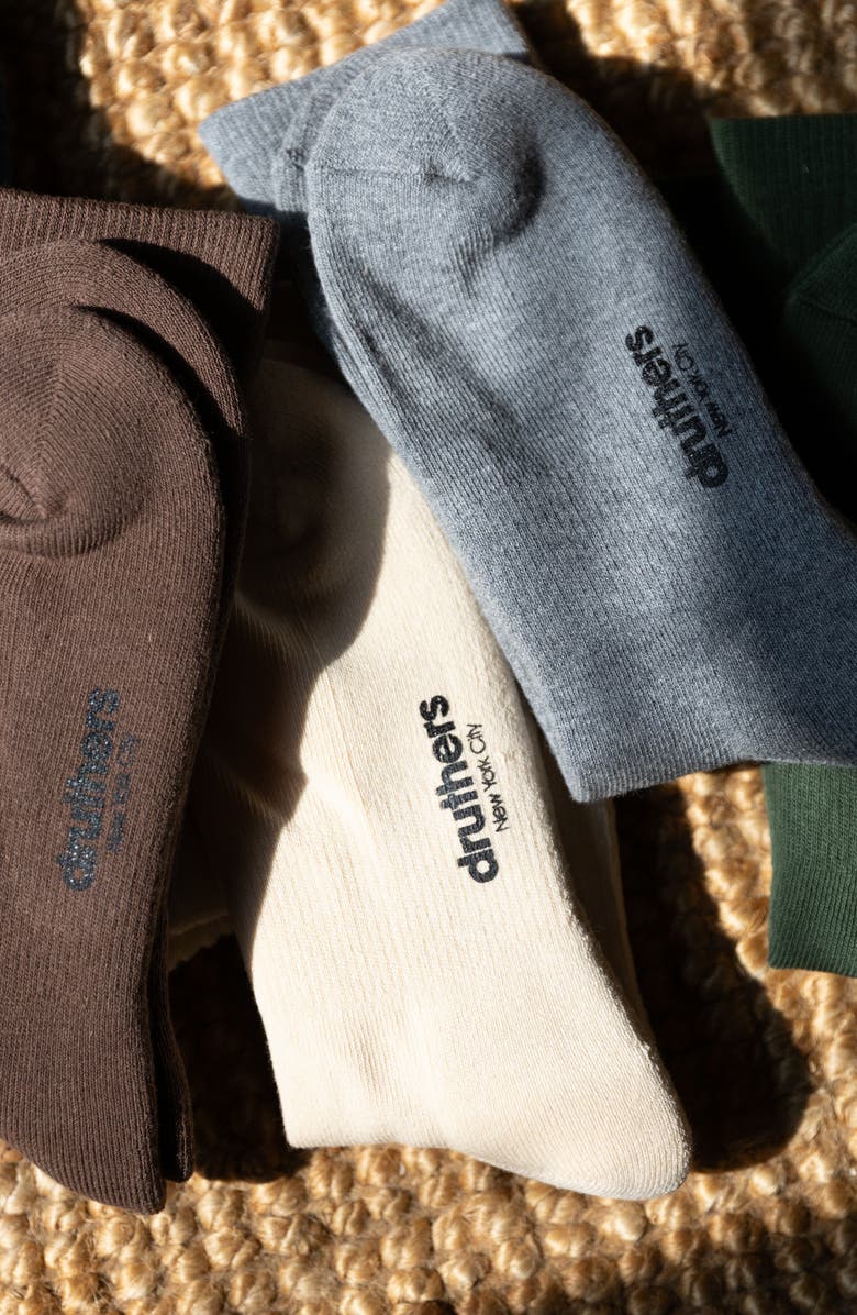 Druthers NYC Organic Cotton Everyday Crew Sock, Alternate, color, Charcoal