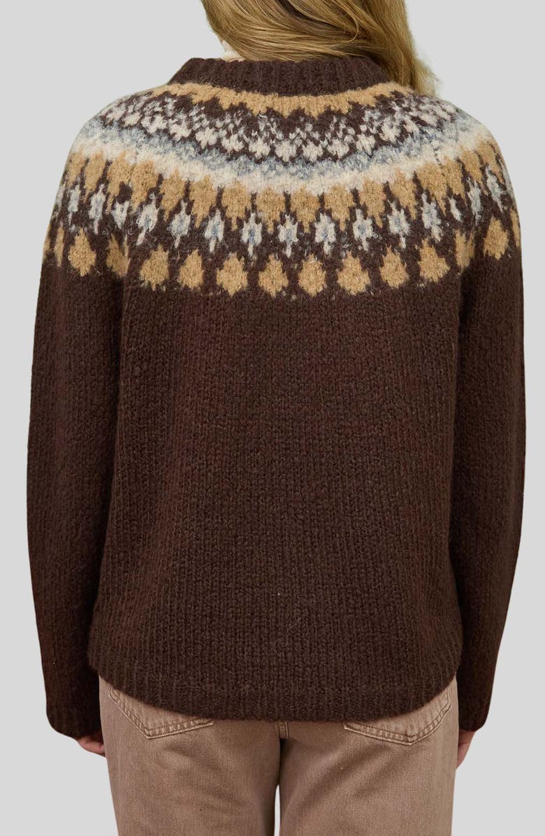 Blu Pepper Fair Isle Sweater, Alternate, color, Brown Multi