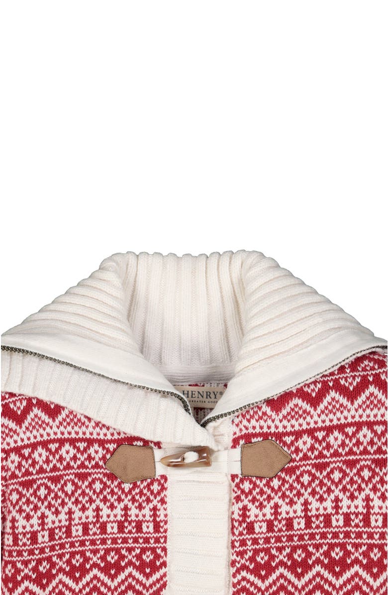 Hope & Henry Baby Girls' Organic Toggle Sweater Cardigan with Zip, Infant, Alternate, color, 