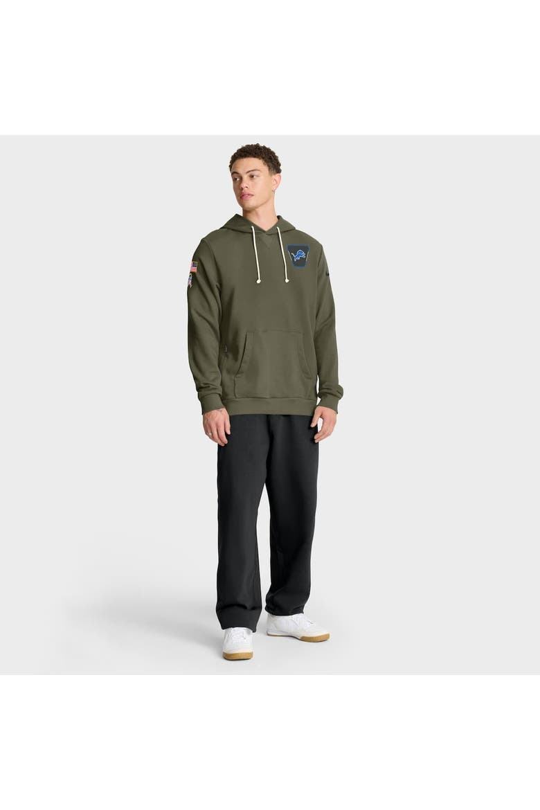 Men's Nike Olive Detroit Lions 2025 Salute to Service Sideline Standard Issue Dri-FIT Hoodie, Alternate, color, Olive