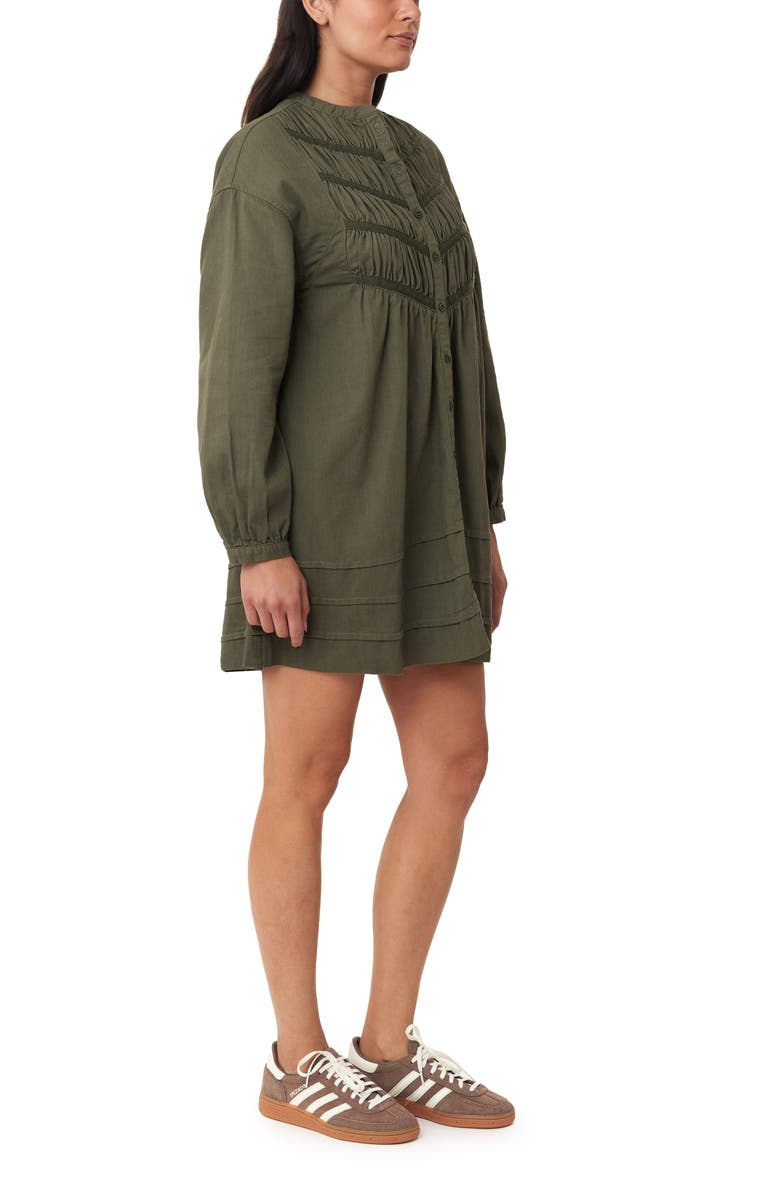 Habitual Long Sleeve Button-Up Shirtdress, Alternate, color, Clover