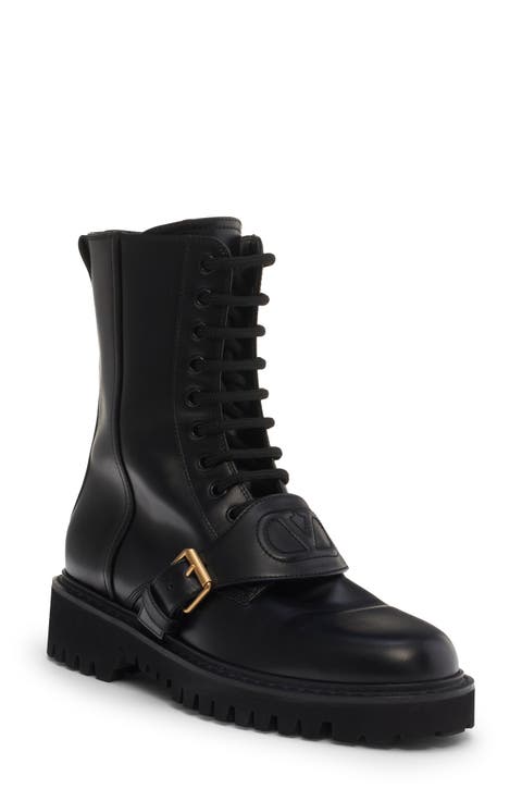 VLOGO Leather Combat Boot