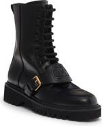 Valentino VLOGO Leather Combat Boot