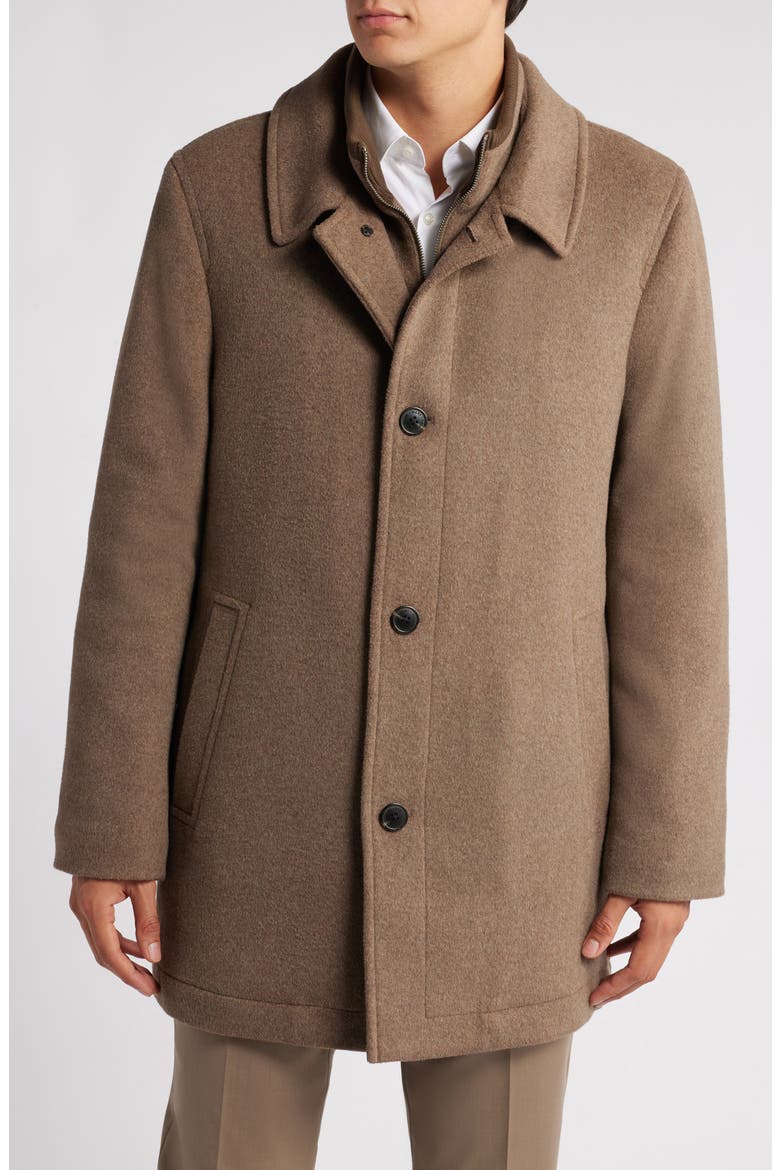 MacBeth Wool Blend Coat with Bib, Alternate, color, OATMEAL