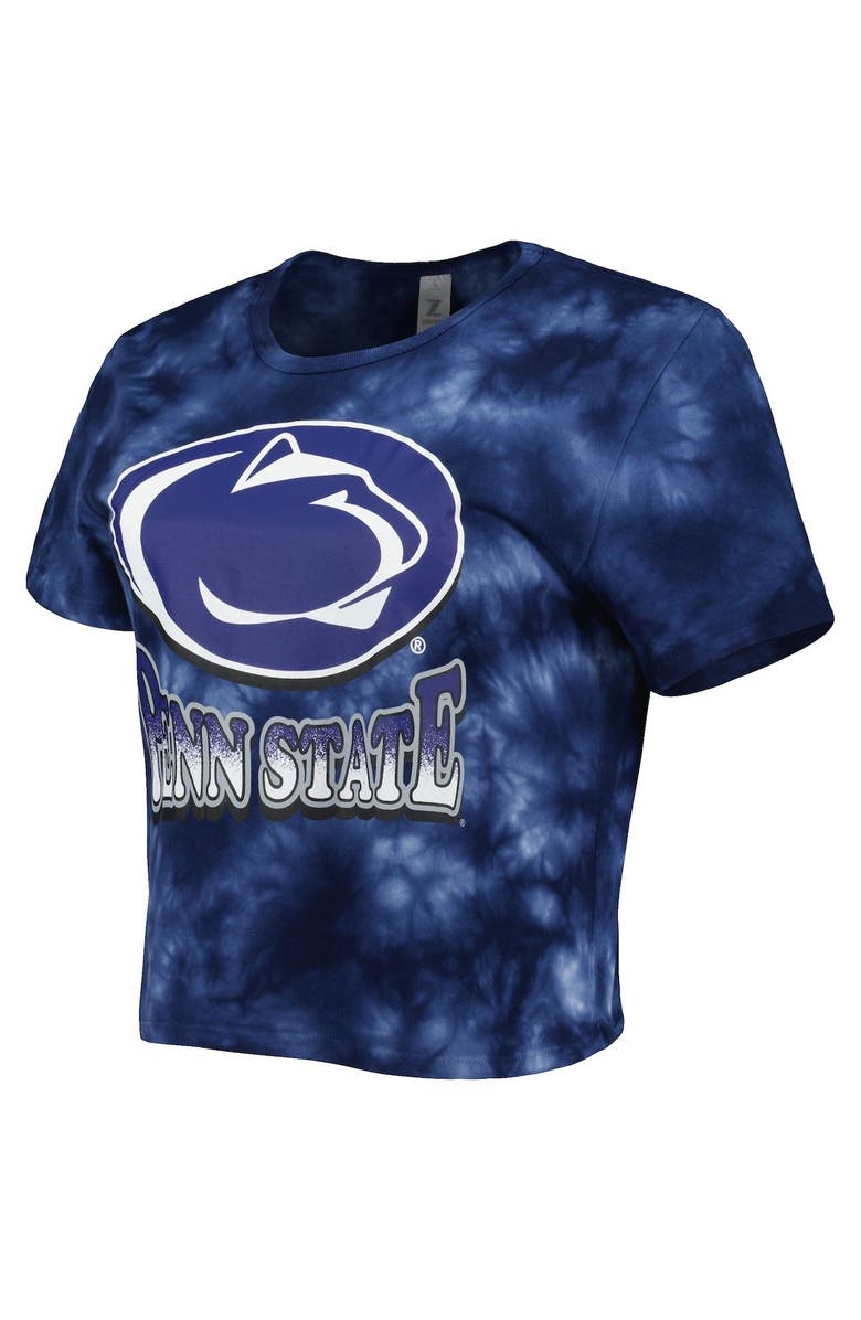 ZOOZATZ Women's ZooZatz Navy Penn State Nittany Lions Cloud-Dye Cropped T-Shirt, Alternate, color, 