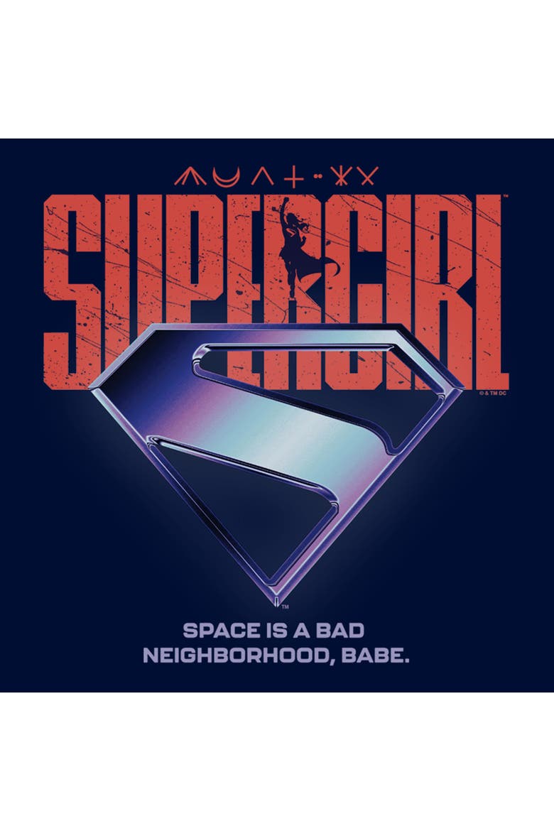 Boy's Supergirl Space Is Bad Logo  Graphic T-Shirt, Alternate, color, Navy Blue
