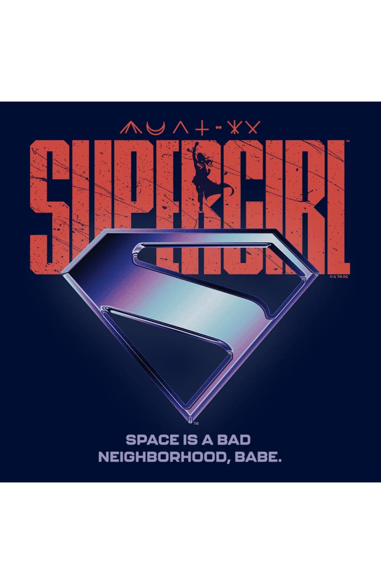 Supergirl Boy's Supergirl Space Is Bad Logo  Graphic T-Shirt, Alternate, color, Navy Blue