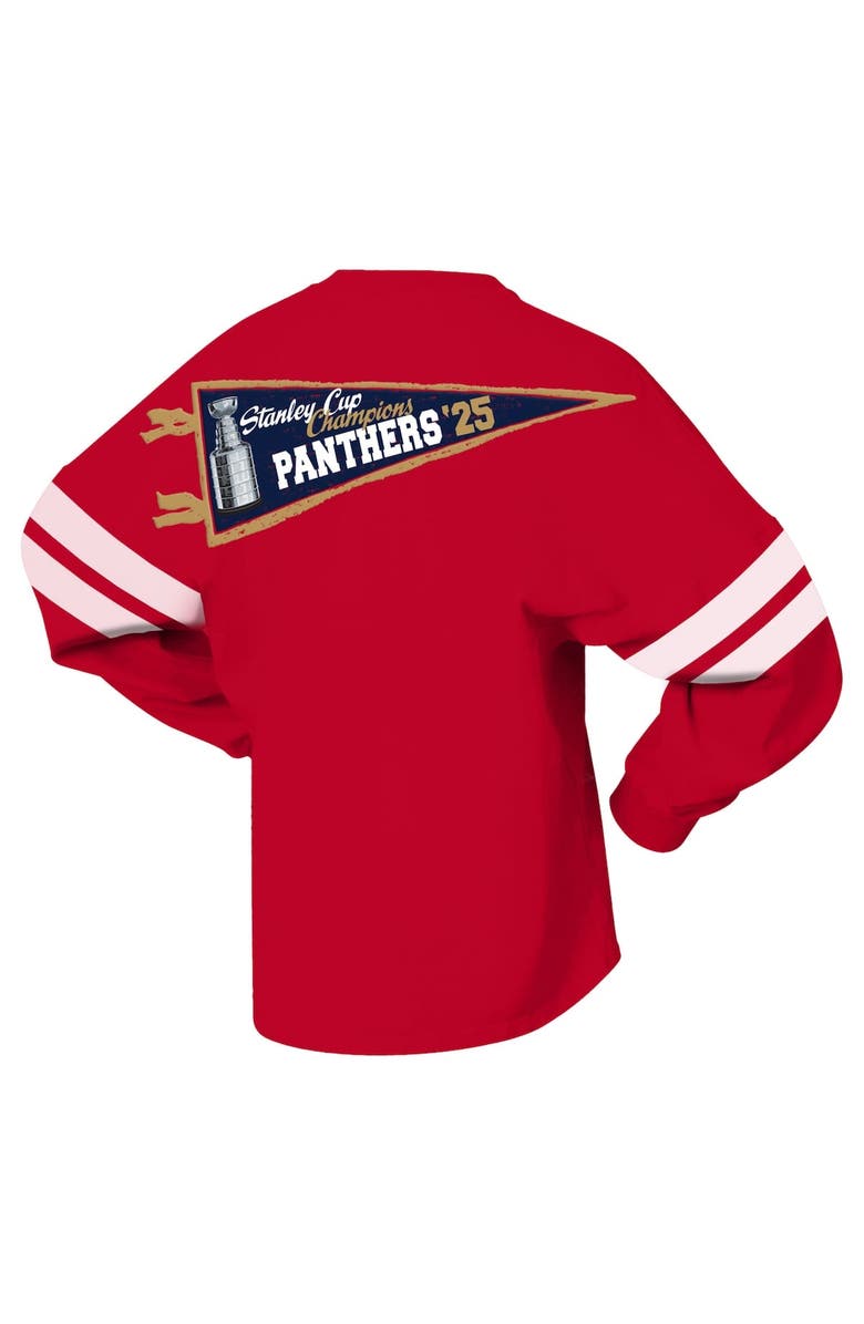 FANATICS Unisex Fanatics Red Florida Panthers 2025 Stanley Cup Champions Lace-Up Long Sleeve Jersey T-Shirt, Alternate, color,