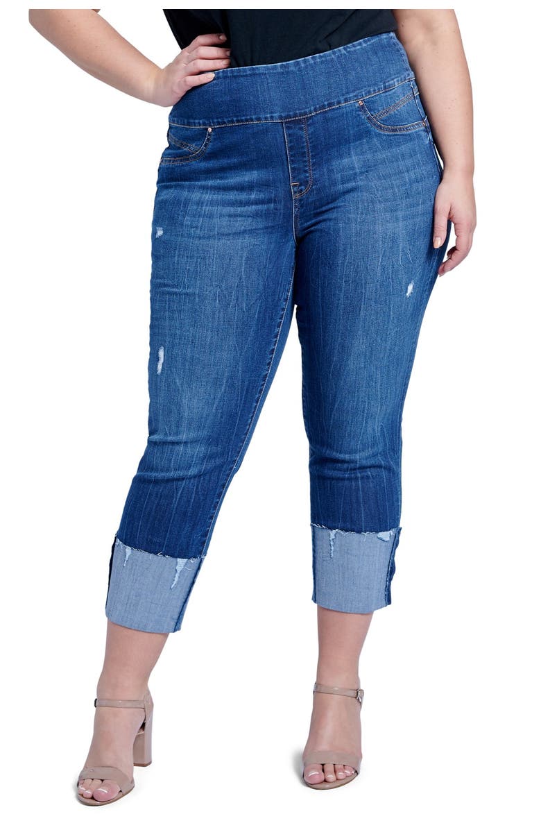 Seven7 Tummy Toner Deep Cuff Jeans, Main, color,