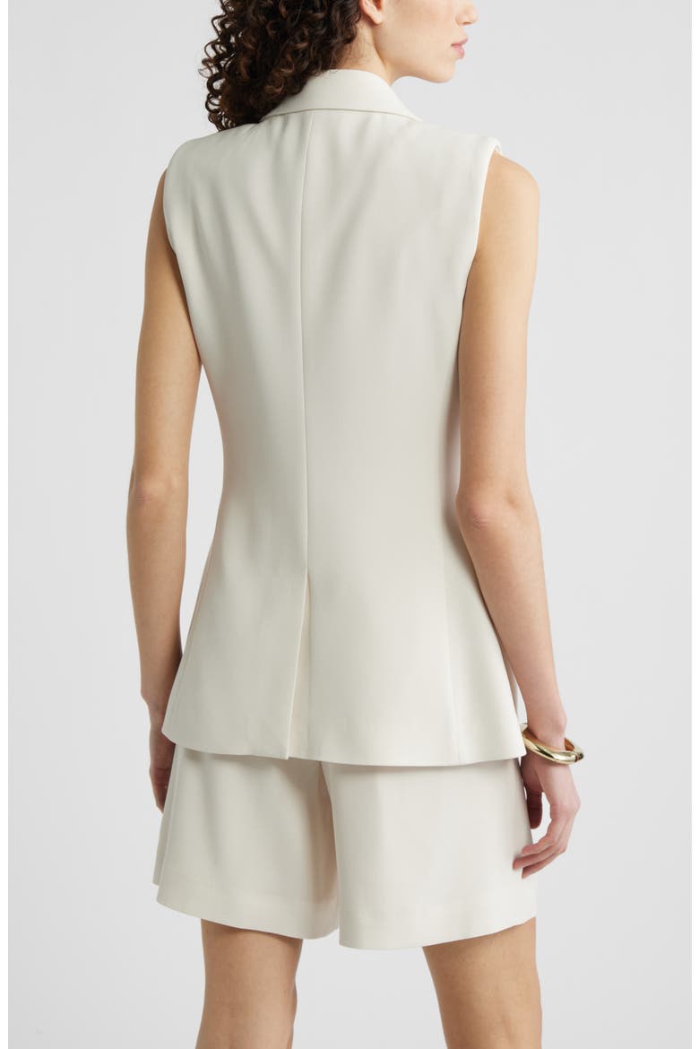 Sleeveless Crepe Blazer, Alternate, color, IVORY BIRCH