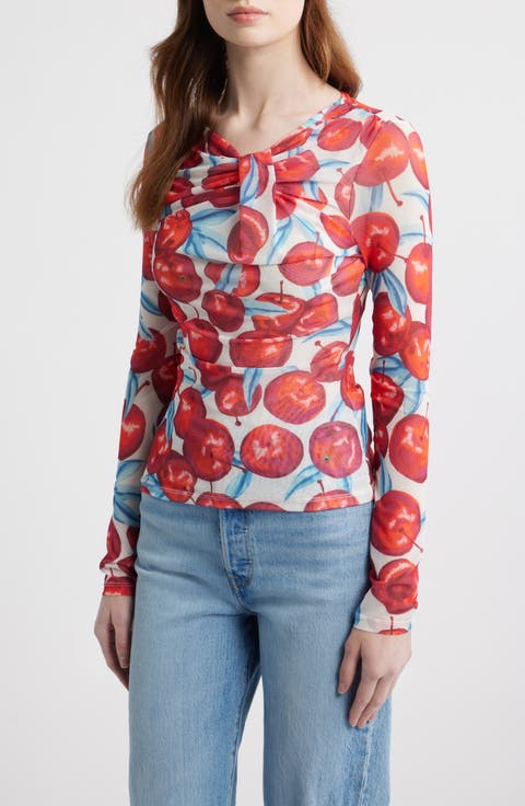 Cheery Tulle Long Sleeve Top