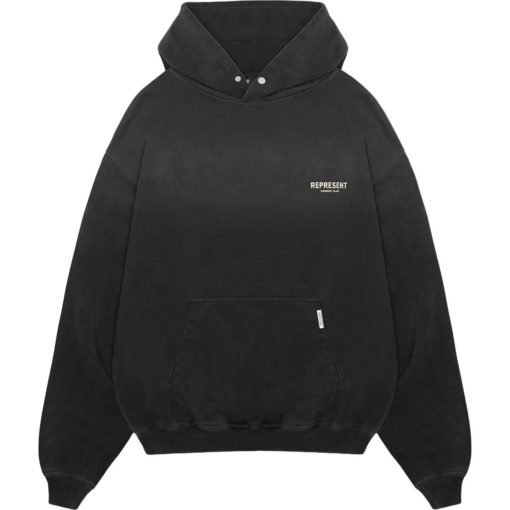 Represent Black Hoodie With Logo Lettering Detail On The Front And Maxi Logo Print On The Rear In Black