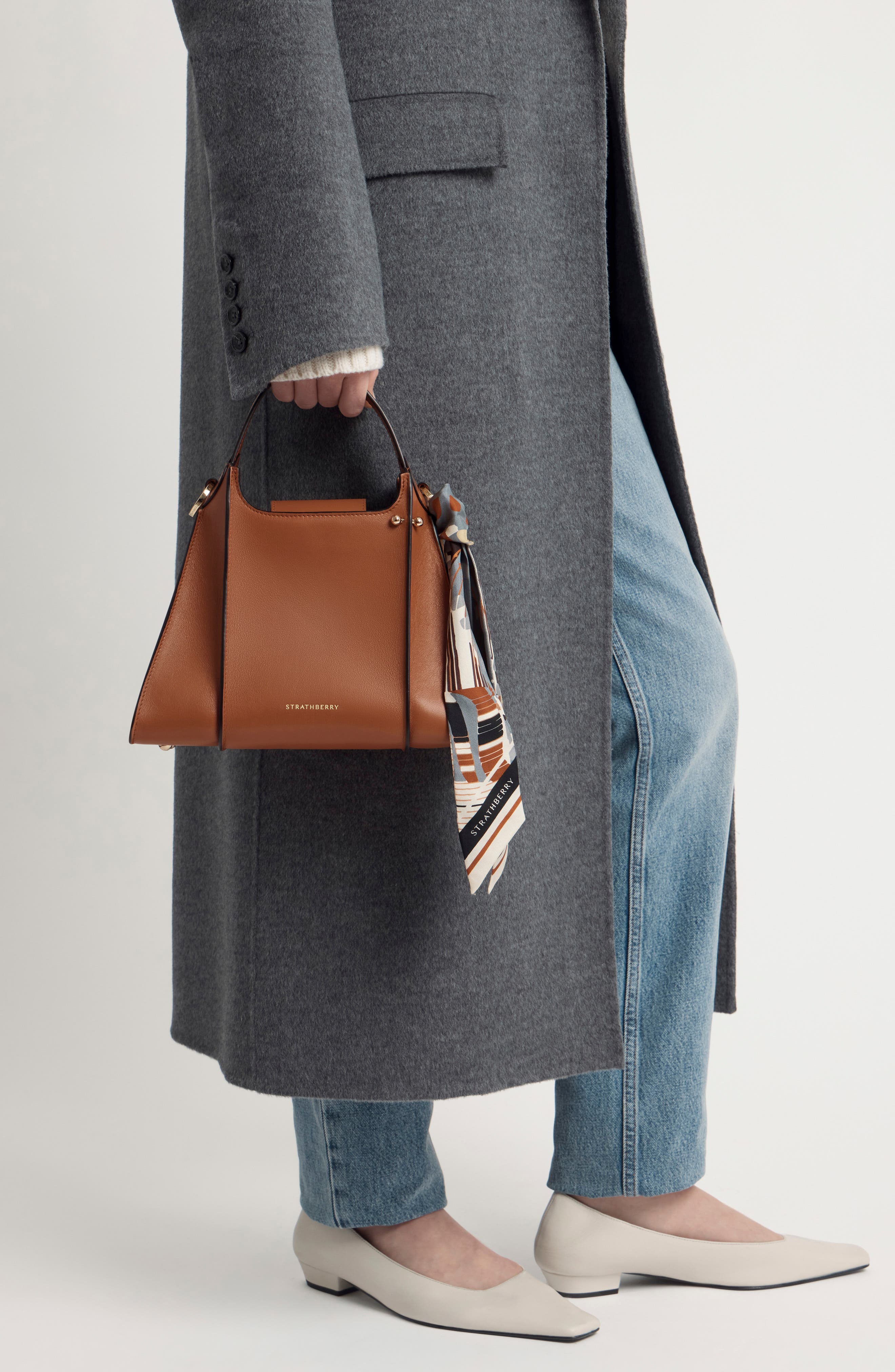 Arkshell Leather Top Handle Bag, Alternate, color, CHESTNUT