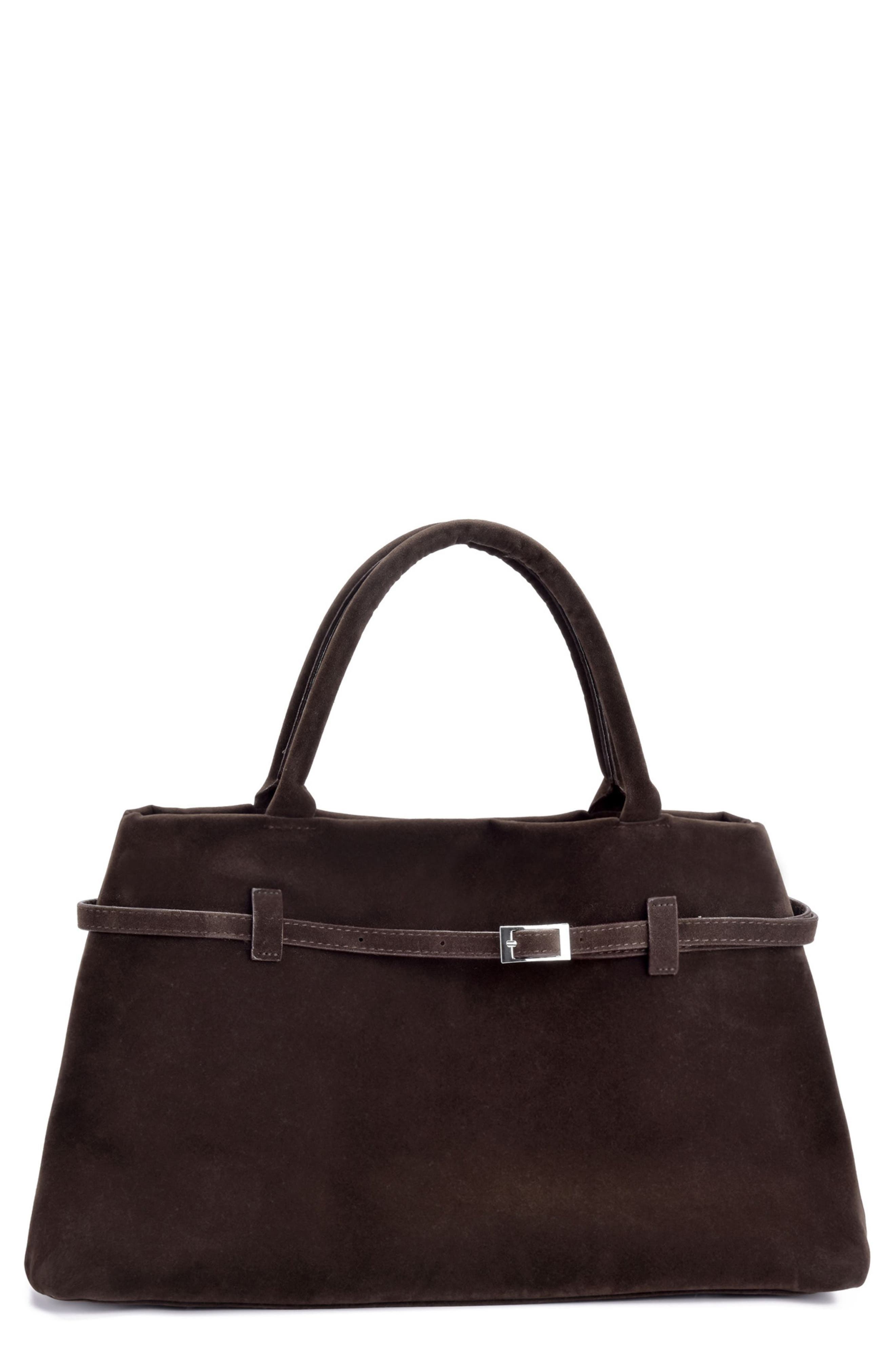 Adornia Belted Tote Bag, Main, color, Brown