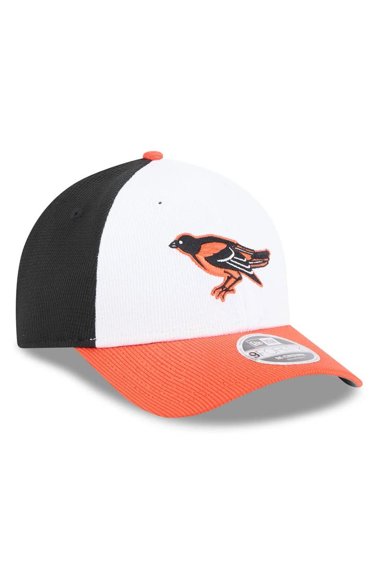 New Era Men's New Era  White/Orange Baltimore Orioles 2025 Batting Practice 9FORTY M-Crown Adjustable Hat, Alternate, color, White
