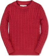 Hope & Henry Kids' Organic Cable Crewneck Pullover Sweater