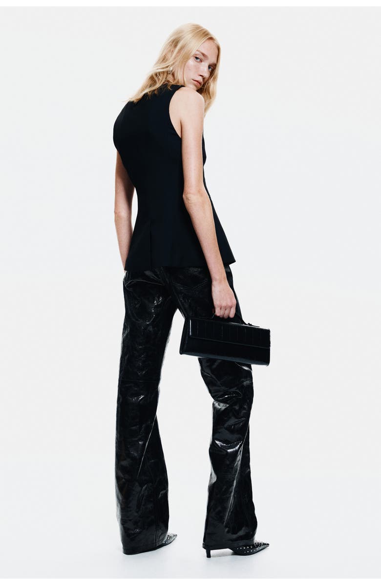 H&M Long Waistcoat, Alternate, color, Black