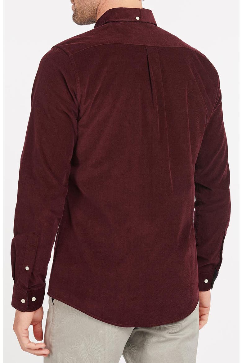 Ramsey Tailored Fit Corduroy Button-Down Shirt, Alternate, color, WINTER RED