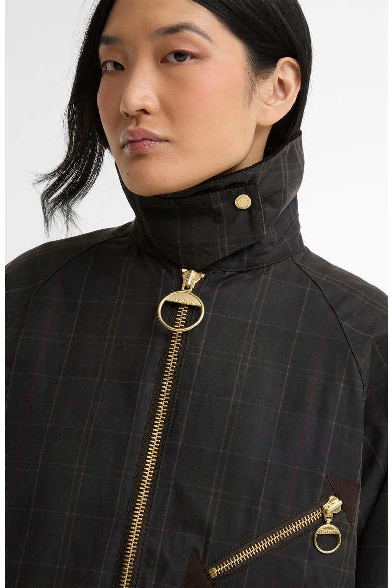 Arlene Checked Waxed Cotton Jacket, Alternate, color, CLASSIC/ SHADOW CLASSIC