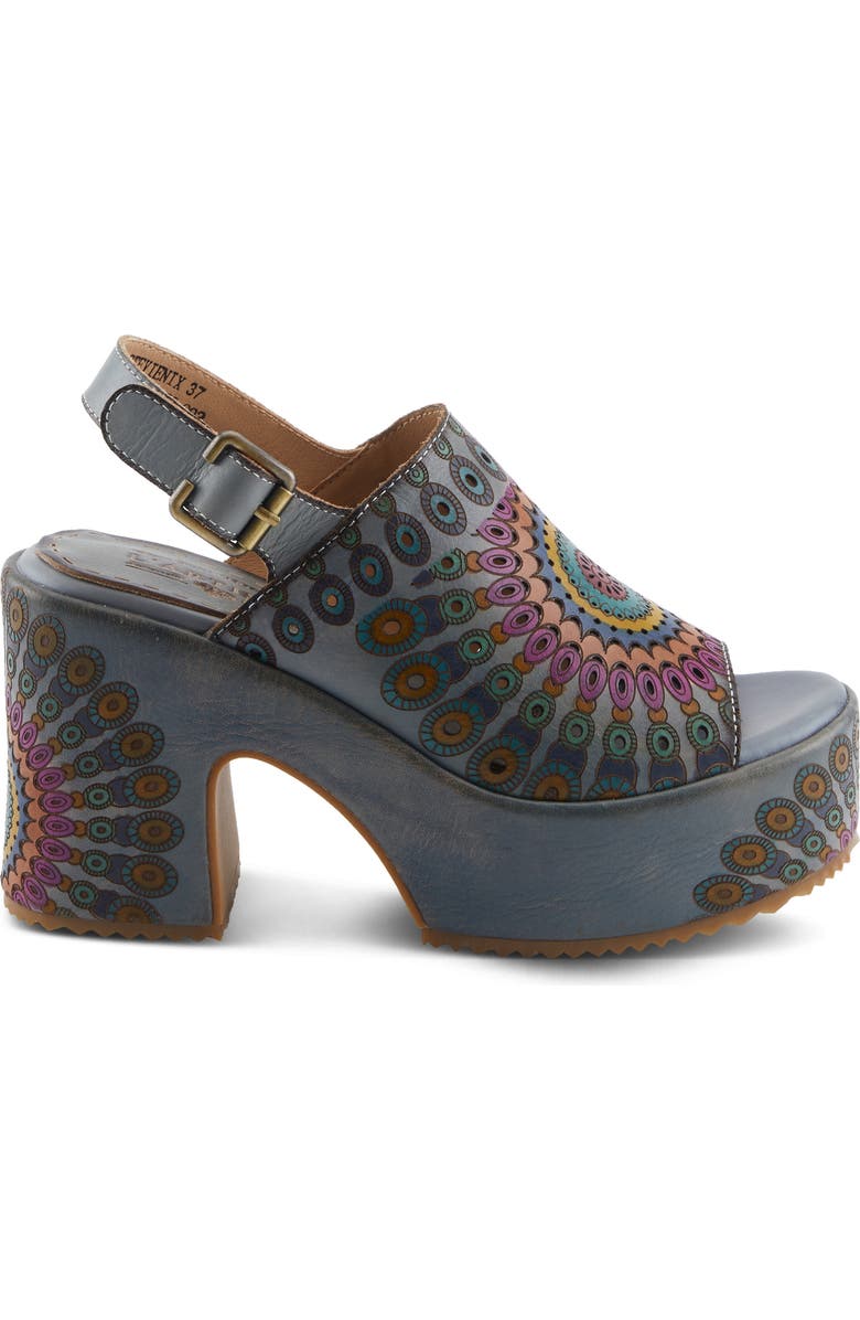 L
Artiste by Spring Step Stevienix Slingback Platform Sandal, Alternate, color, Denim Multi