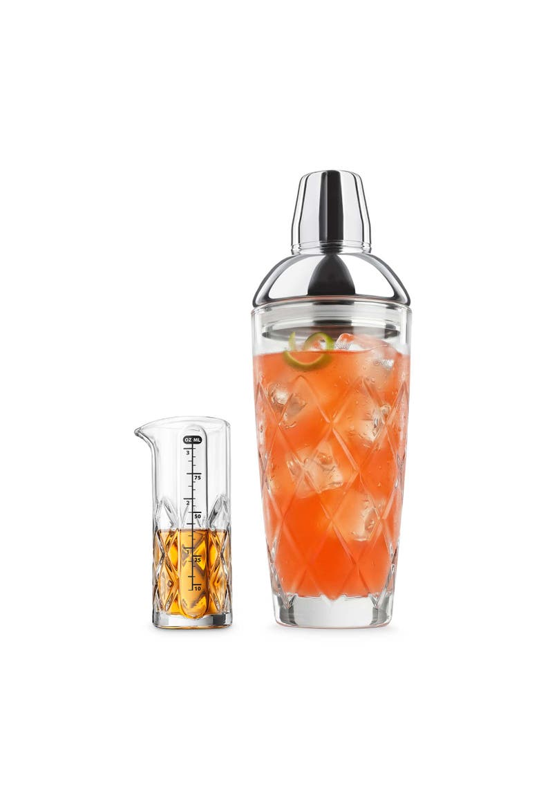 Yarai Glass Cocktail Shaker & Jigger Set, Main, color, Stainless Steel