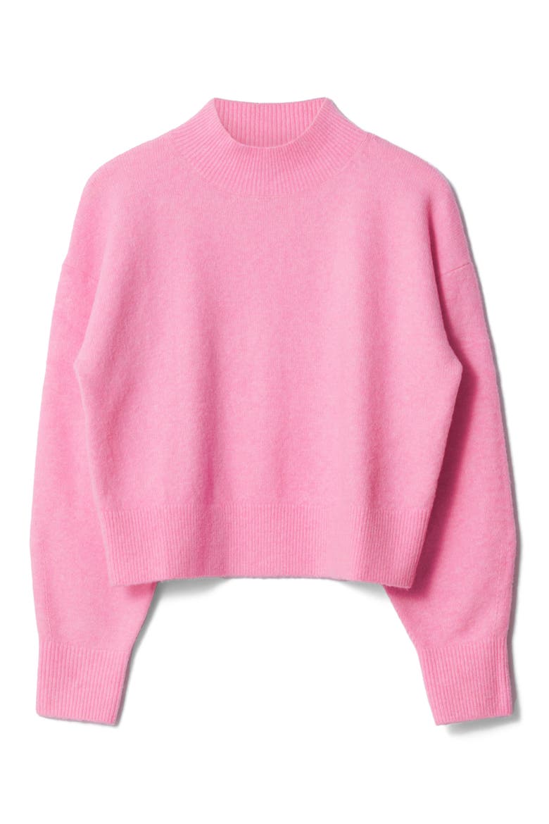 Mock Neck Sweater, Alternate, color, PINK BRIGHT