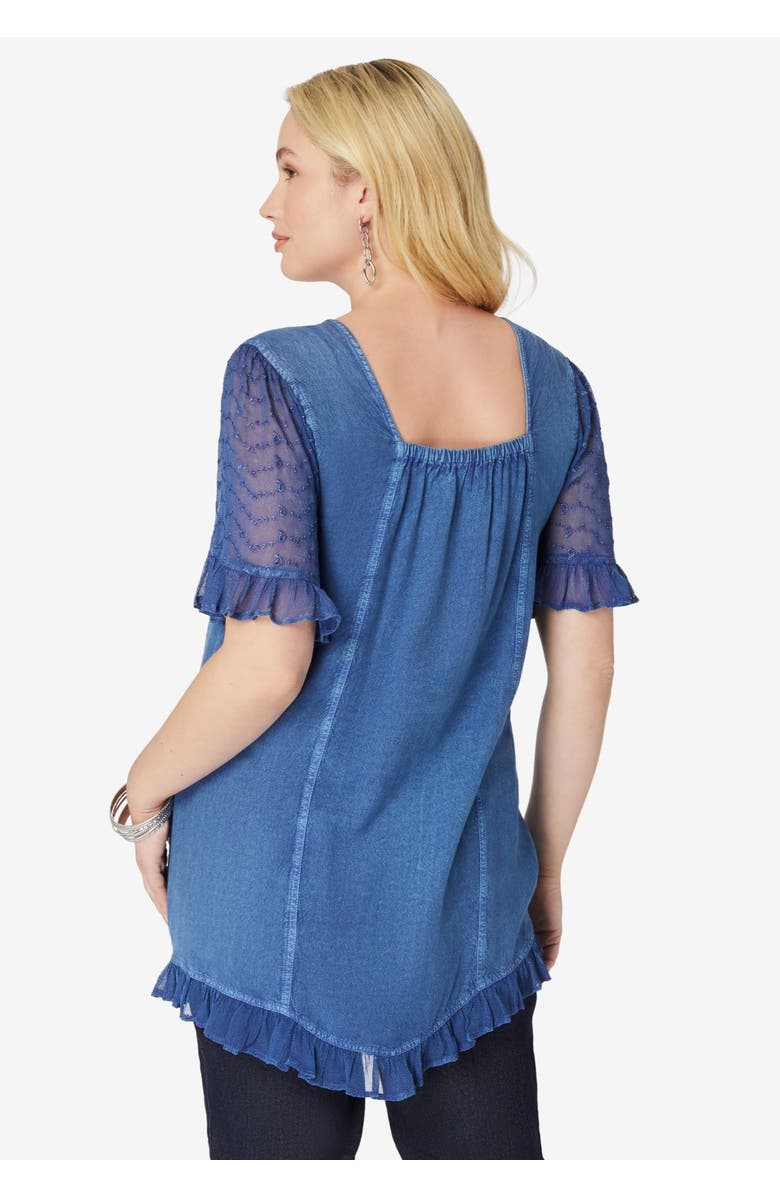 Roaman's Acid Wash Tunic, Alternate, color, Dark Blue