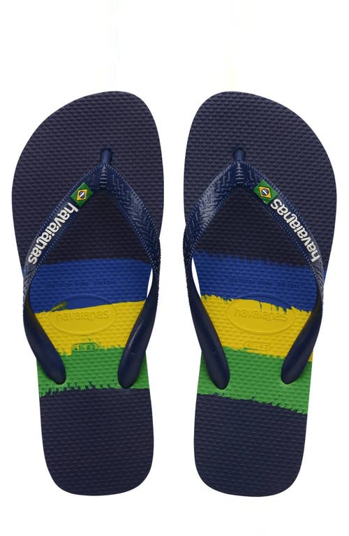 Havaianas Brazil Tech Flip Flop In Navy Blue
