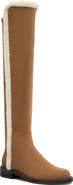Stuart Weitzman 5050 Cozy Gisele Over the Knee Boot with Genuine Shearling Trim