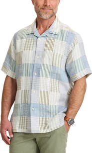 Tommy Bahama Patchwork Sands Linen & Cotton Camp Shirt