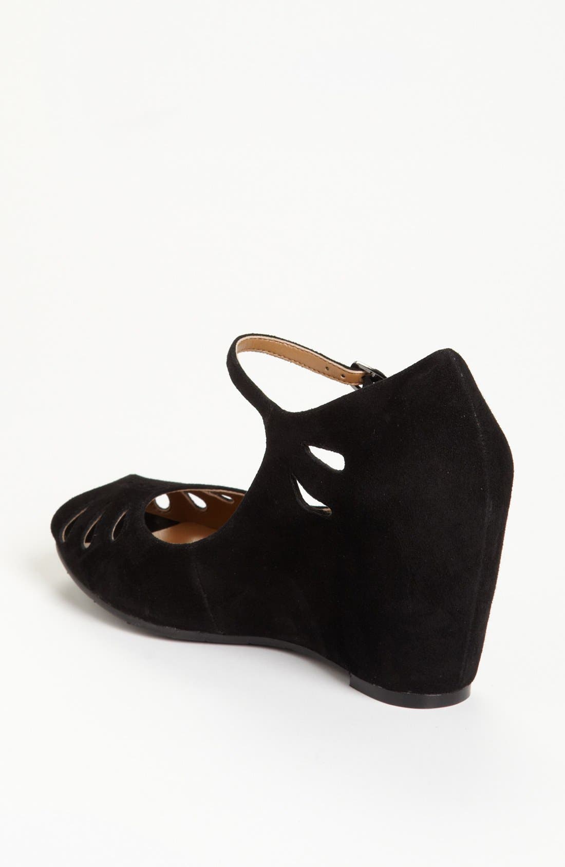 'Katie' Wedge Pump, Alternate, color, BLACK SUEDE